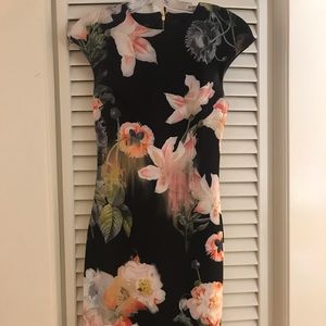 Black Ted Baker Tropical dress. Size 1.